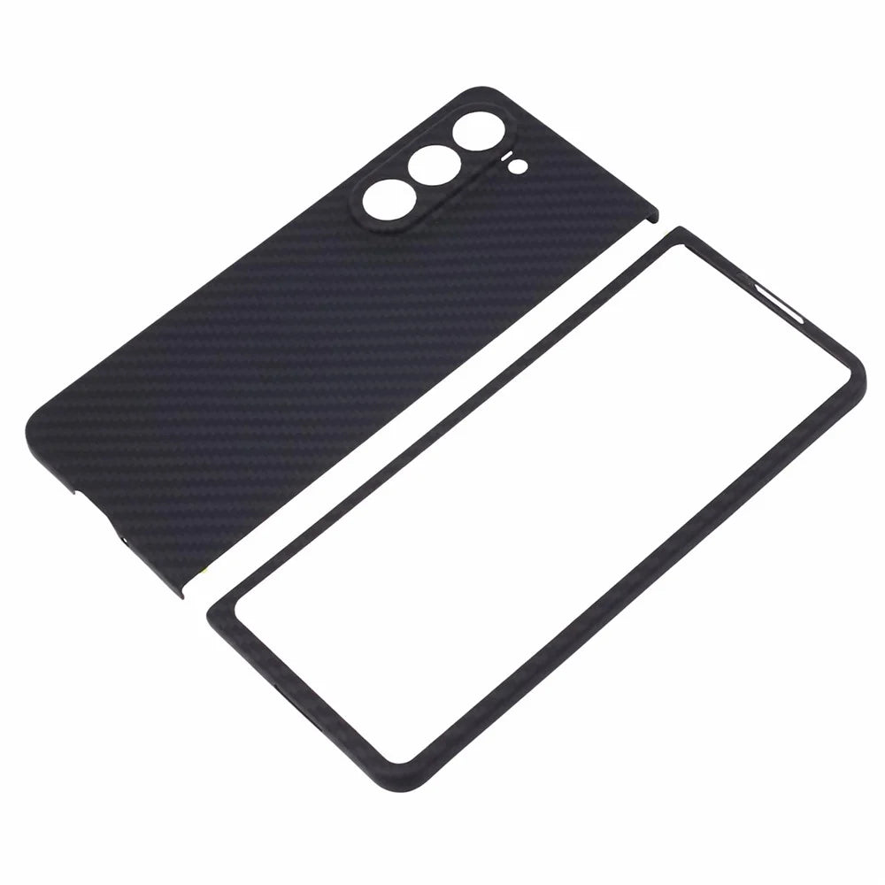 For Samsung Galaxy Z Fold6 5G Case 1500D Coarse Texture Aramid Fiber Phone Cover Precision Cut-Out - Black - 5