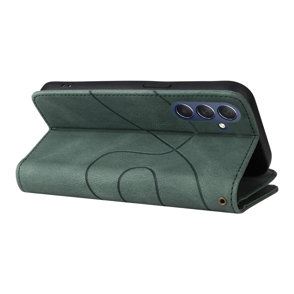 For Samsung Galaxy A18 5G / A17 5G / A17 4G / A26 5G / A16 5G / A16 4G Leather Case with Strap Zipper 9 Card Slot Phone Cover Stand - Green - 4