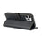 For iPhone 16 Pro Max Case Magnetic Clasp Four-Leaf Clover Leather Phone Cover - Black - 4