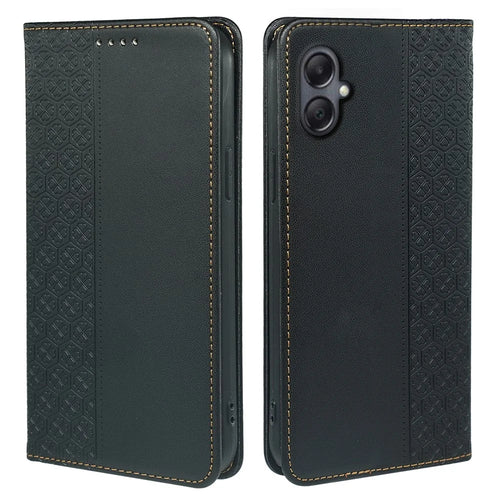 For Samsung Galaxy A06 4G Case Four-Leaf Clover Leather Flip Phone Cover Stand Wallet - Black - 1