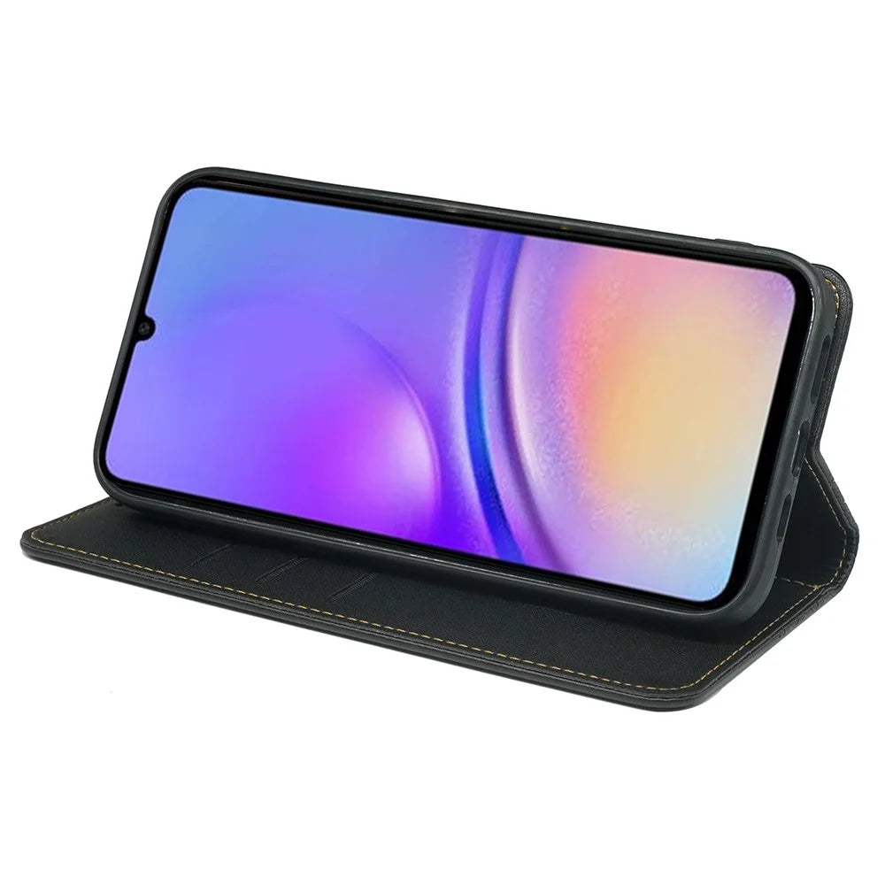 For Samsung Galaxy A06 4G Case Four-Leaf Clover Leather Flip Phone Cover Stand Wallet - Black - 3