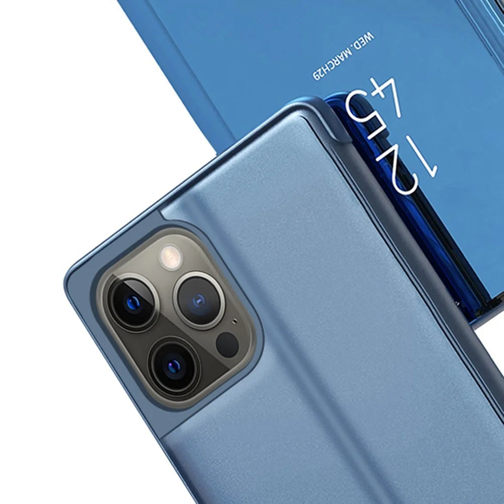 For iPhone 16 Pro Flip Leather Cover with Stand Full Body Protective Phone Case - Blue - 5