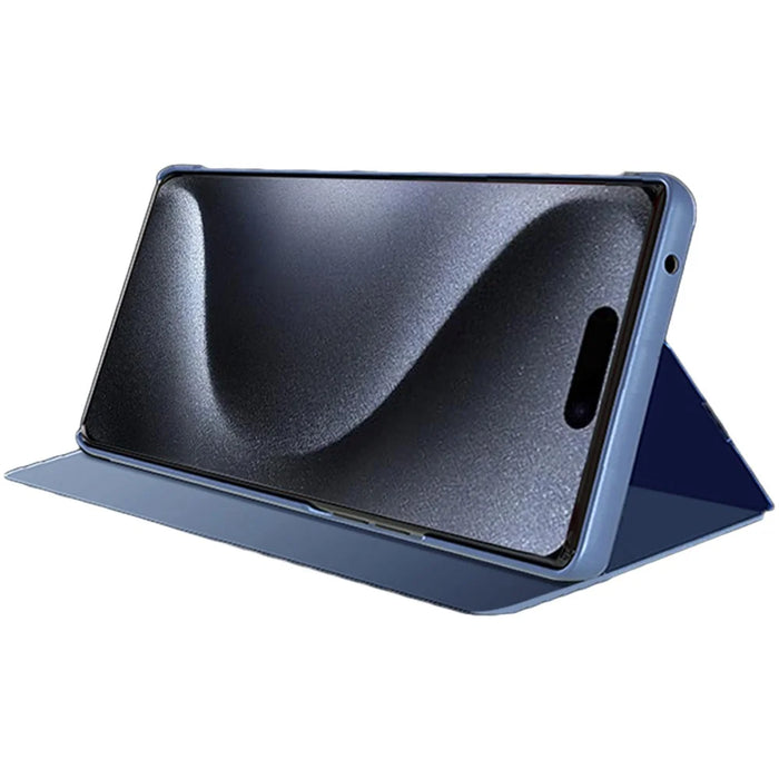 For iPhone 16 Flip Leather Cover with Stand Full Body Protective Phone Case - Blue - 2