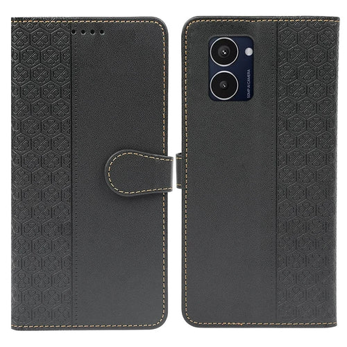For HMD Pulse Pro  /  Pulse+  /  Pulse Case Magnetic Clasp Four-Leaf Clover Leather Phone Cover - Black - 1