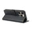For iPhone 15 Pro Case Magnetic Clasp Four-Leaf Clover Leather Phone Cover - Black - 4
