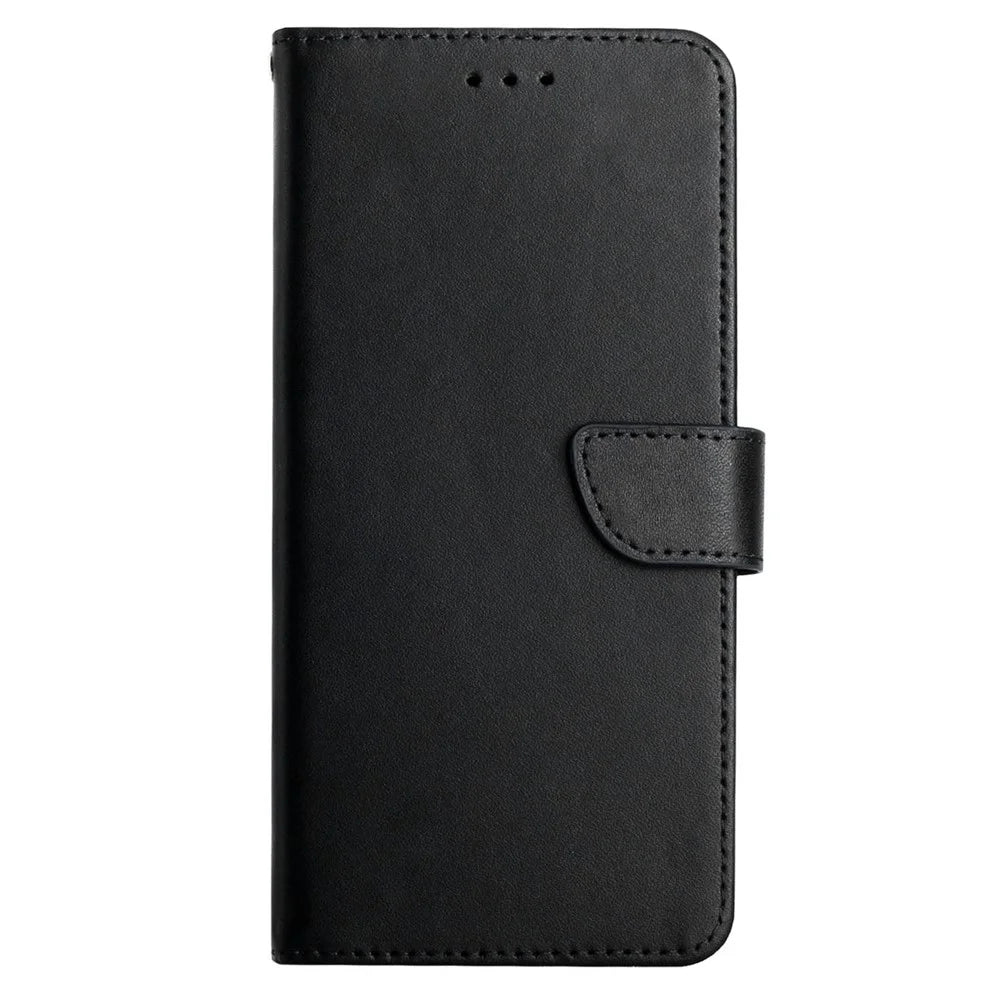 HT02 For OnePlus Nord 4 Case Genuine Cow Leather Phone Cover Nappa Texture - Black - 7