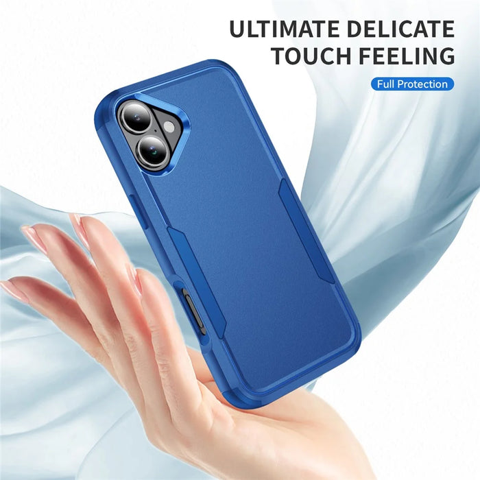 Commuter Series For iPhone 16 Case 3-in-1 Shockproof TPU+PC Phone Cover - Sapphire - 4