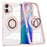 For iPhone 16 Plus Case Magnetic Ring Holder Kickstand PC+TPU Phone Cover - Pink - 1