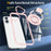 For iPhone 16 Plus Case Magnetic Ring Holder Kickstand PC+TPU Phone Cover - Pink - 5
