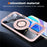 For iPhone 16 Pro Max Case Magnetic Ring Holder Kickstand PC+TPU Phone Cover - Pink - 7