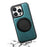 DENIOR A14 For iPhone 15 Pro Magnetic Case Rotary Kickstand Leather PC TPU Phone Cover - Blue - 5