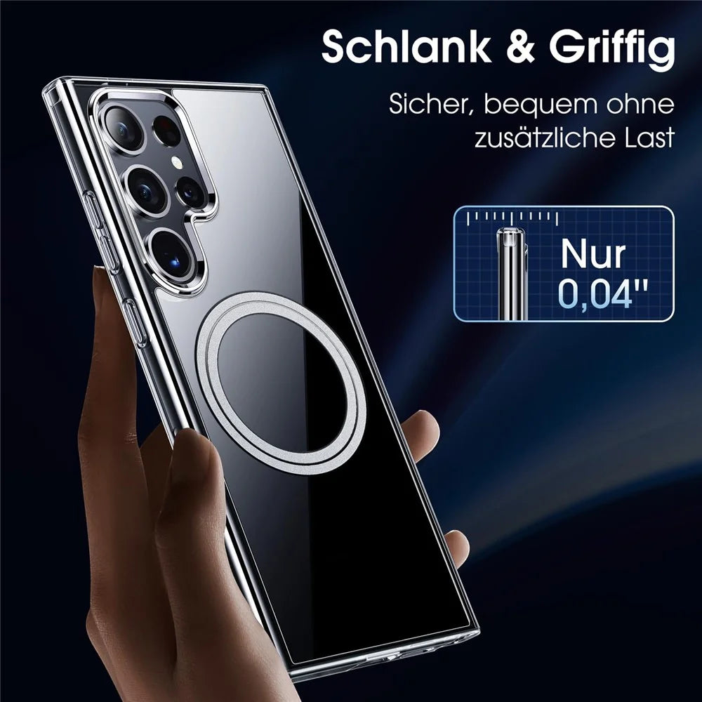 For Samsung Galaxy S24 Ultra Case Magnetic TPU+PC Transparent Anti-Drop Phone Cover - 3