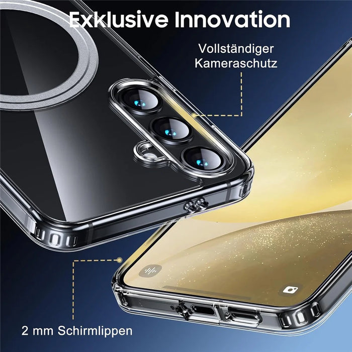 For Samsung Galaxy S24+ Case Magnetic TPU+PC Transparent Anti-Drop Phone Cover - 5