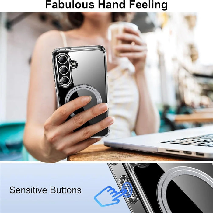 For Samsung Galaxy S24+ Case Magnetic TPU+PC Transparent Anti-Drop Phone Cover - 7
