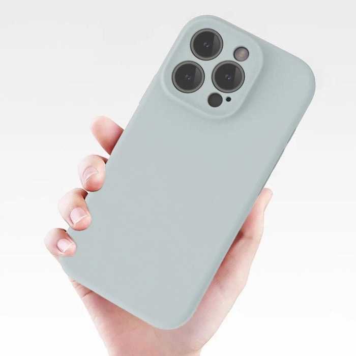 For iPhone 16 Pro Magnetic Case PC + Liquid Silicone Shockproof Protective Phone Cover - Blue Grey - 5