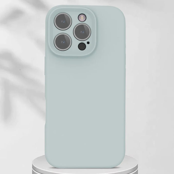 For iPhone 16 Pro Magnetic Case PC + Liquid Silicone Shockproof Protective Phone Cover - Blue Grey - 6