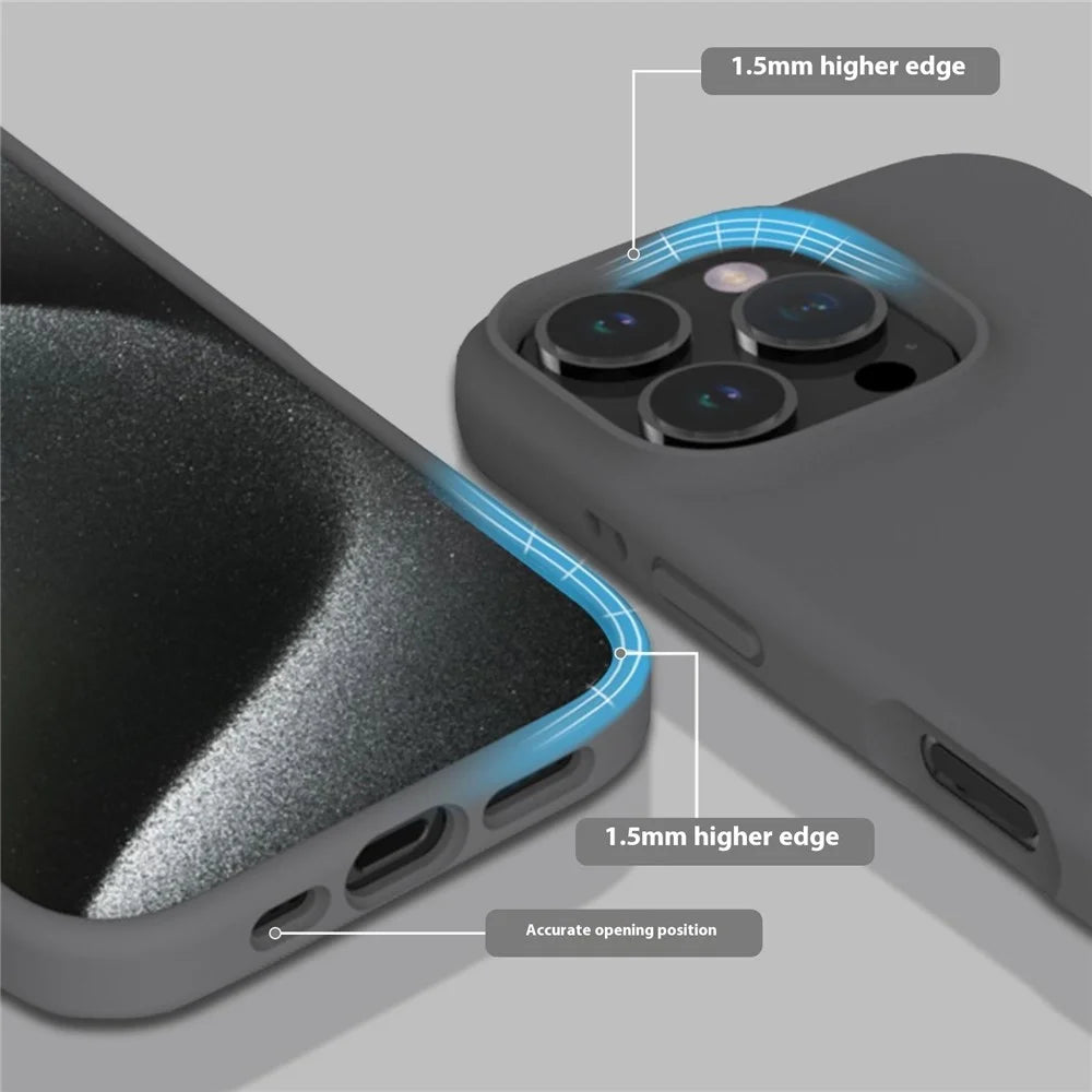For iPhone 16 Pro Max Magnetic Case PC+Liquid Silicone Anti-Scratch Phone Cover - Charcoal Grey - 4