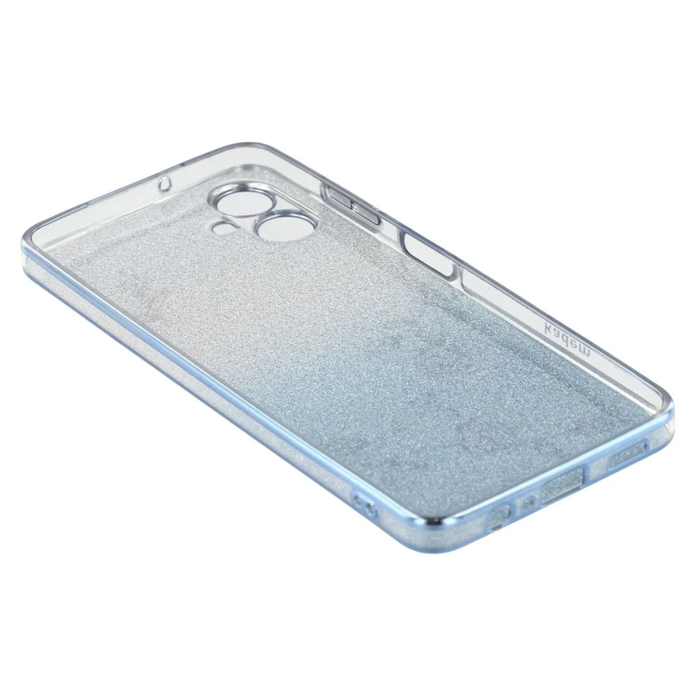 KADEM For Samsung Galaxy A06 4G Case Ring Kickstand TPU Flowers Phone Cover Gradient Glitter - Blue - 5