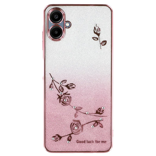 KADEM For Samsung Galaxy A06 4G Case Flower TPU Flexible Gradient Phone Cover - Rose Gold - 1