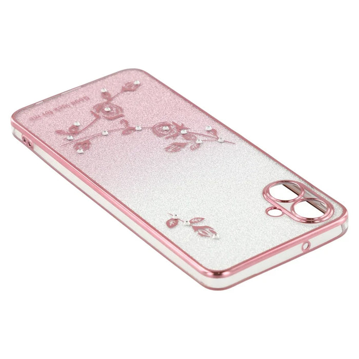 KADEM For Samsung Galaxy A06 4G Case Flower TPU Flexible Gradient Phone Cover - Rose Gold - 4