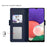 For Samsung Galaxy A16 5G / A16 4G Case Stand PU Leather Phone Cover Card Holder Mirror - Blue - 2