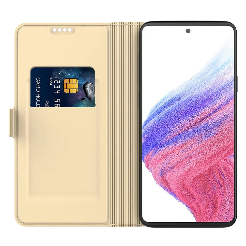 For Samsung Galaxy A16 5G / A16 4G Case Shockproof TPU Inner Shell Leather Phone Cover - Gold - 2