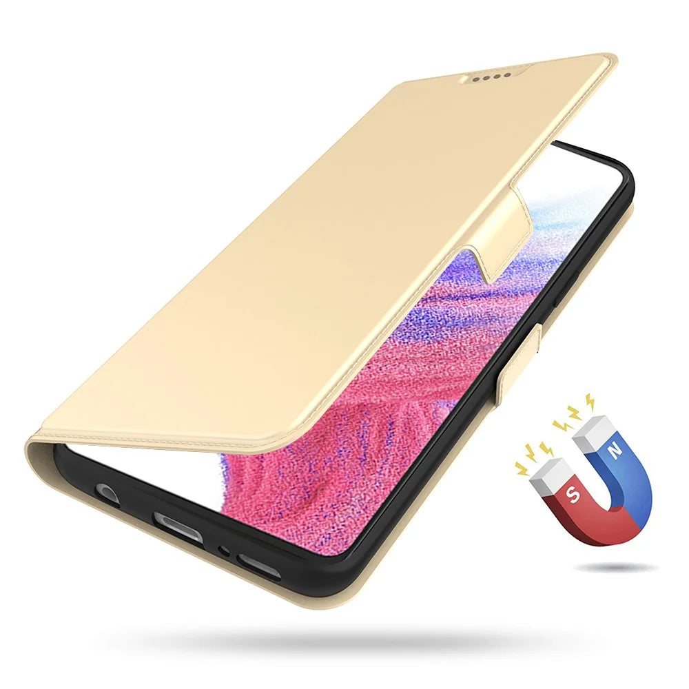 For Samsung Galaxy A16 5G / A16 4G Case Shockproof TPU Inner Shell Leather Phone Cover - Gold - 4