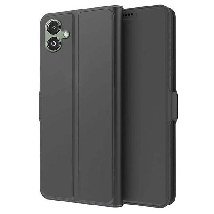 For Samsung Galaxy A06 4G Case Shockproof TPU Inner Shell Leather Phone Cover - Black - 1