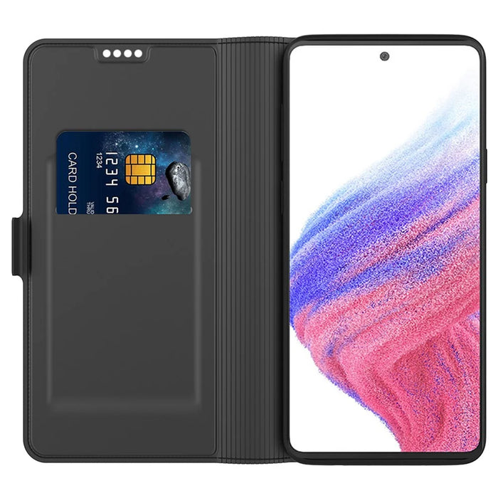 For Samsung Galaxy A06 4G Case Shockproof TPU Inner Shell Leather Phone Cover - Black - 2