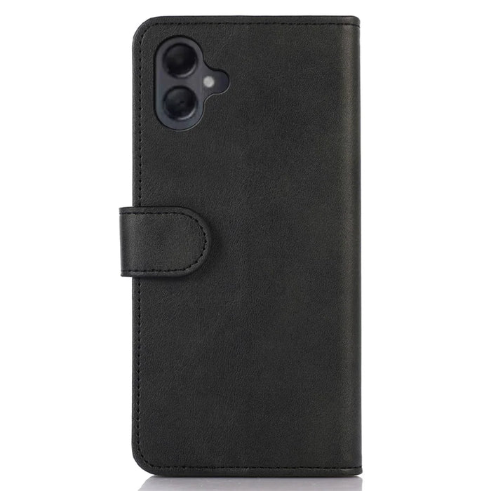 For Samsung Galaxy A06 4G Case Cowhide Texture Leather Wallet Phone Cover with Stand - Black - 7