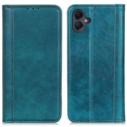 For Samsung Galaxy A06 4G Stand Case Split Leather Litchi Texture Wallet Phone Cover - Green - 1