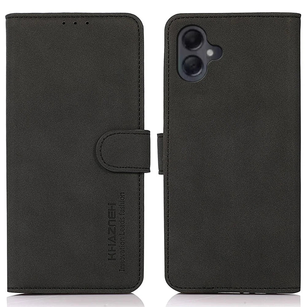 KHAZNEH For Samsung Galaxy A06 4G Stand Case PU Leather Wallet Phone Cover - Black - 1