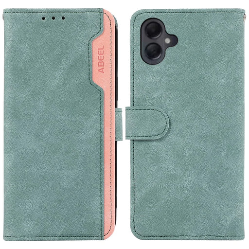 ABEEL For Samsung Galaxy A06 4G Case Color Splicing Leather Flip Phone Cover RFID Blocking - Baby Blue - 1