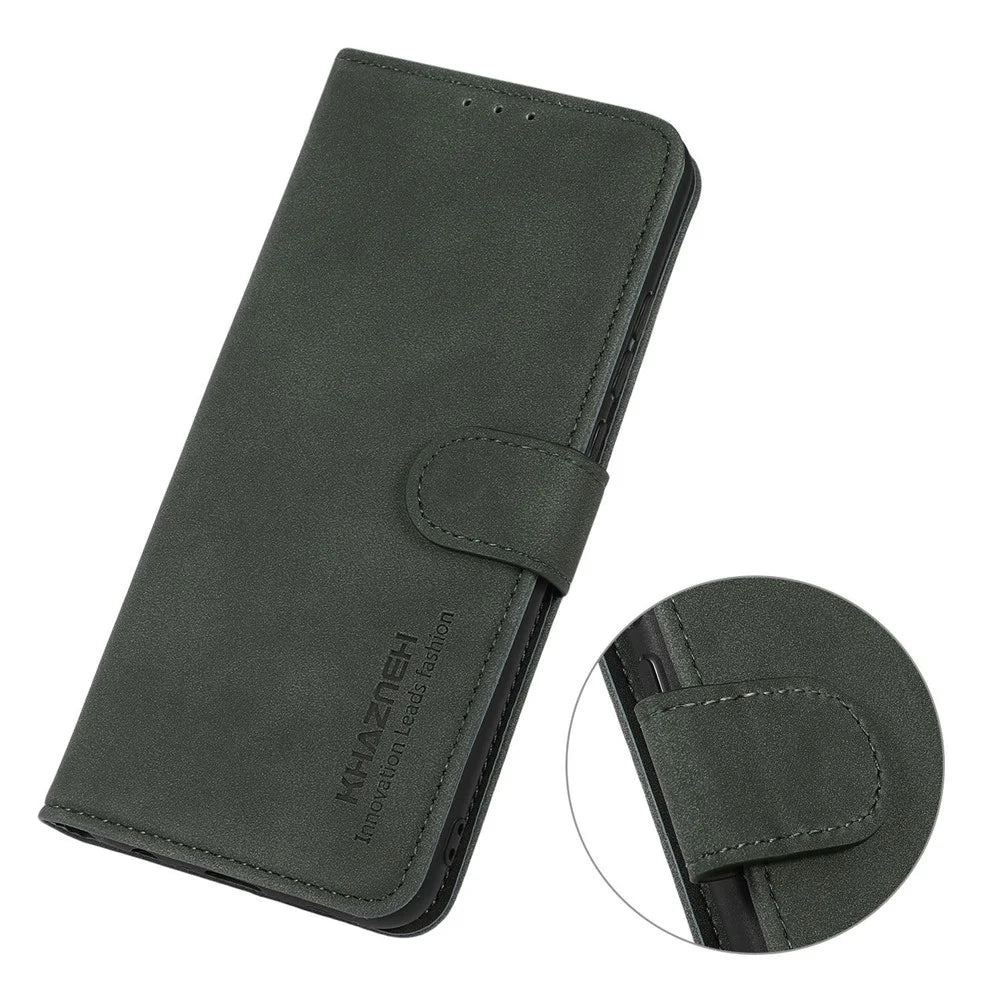 KHAZNEH For Samsung Galaxy A16 5G / A16 4G Stand Case PU Leather Wallet Phone Cover - Green - 5