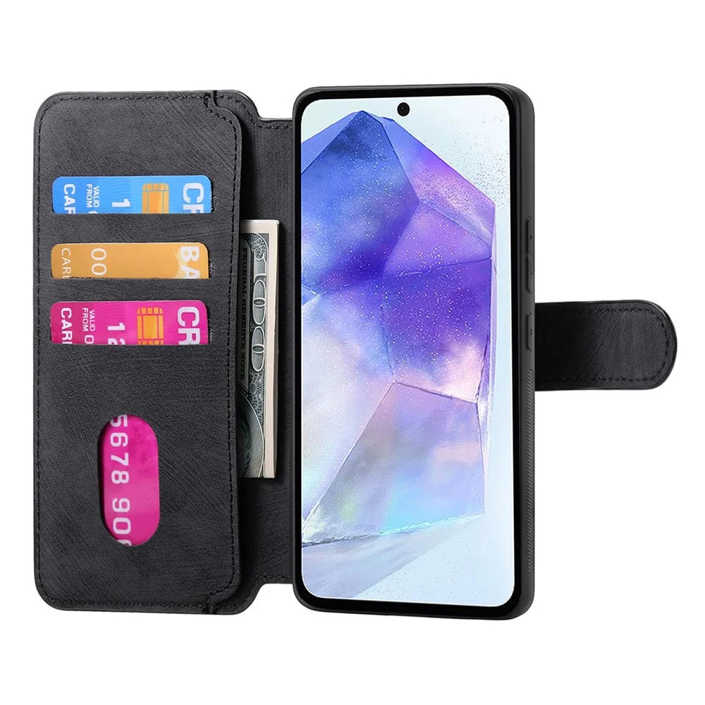 For Samsung Galaxy A35 5G Magnetic Case CASENEO Detachable Leather Phone Wallet Cover - Black - 2