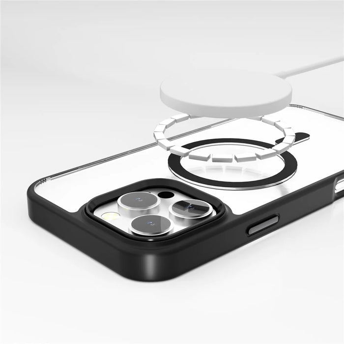 For iPhone 16 Pro Case Compatible with MagSafe Transparent Back TPU+PC Phone Cover - Pink - 2