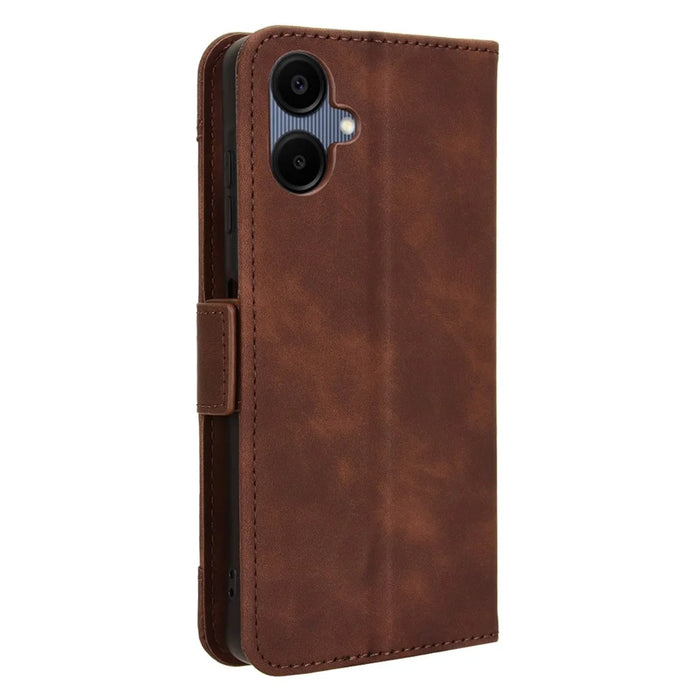 For Samsung Galaxy A06 4G / A06 5G Leather Case Phone Wallet Cover with Multiple Card Slots - Brown - 7
