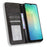 For Samsung Galaxy A06 4G / A06 5G Leather Case Wallet Stand Retro Texture Phone Cover - Black - 2