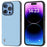 ABEEL For iPhone 16 Pro Max Case Anti-Scratch Genuine Cow Leather Back Phone Cover - Blue - 1
