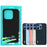 ABEEL For iPhone 16 Pro Max Case Anti-Scratch Genuine Cow Leather Back Phone Cover - Blue - 6