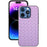 For iPhone 16 Pro Max Case Woven Texture PU Leather Coated PC+TPU Mobile Phone Cover - Purple - 1