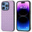 For iPhone 16 Pro Max Case Woven Texture PU Leather Coated PC+TPU Mobile Phone Cover - Purple - 2