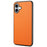 For iPhone 16 Plus Case Leather Coated PC+TPU Anti-Scratch Phone Cover - Orange - 1