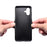For iPhone 16 Plus Case Leather Coated PC+TPU Anti-Scratch Phone Cover - Orange - 3