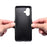 For iPhone 16 Case Crocodile Texture Leather Coated PC+TPU Phone Cover - Black - 3