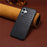 For iPhone 16 Case Crocodile Texture Leather Coated PC+TPU Phone Cover - Black - 4