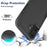 For iPhone 16 Plus Case 2-in-1 PC+TPU Shockproof Phone Cover - Black - 3