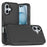 For iPhone 16 Case 2-in-1 PC+TPU Shockproof Phone Cover - Black - 1