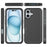 For iPhone 16 Case 2-in-1 PC+TPU Shockproof Phone Cover - Black - 6
