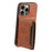 For iPhone 16 Pro Max Case Card Holder Kickstand Crocodile Texture Leather Back Phone Cover - Brown - 2
